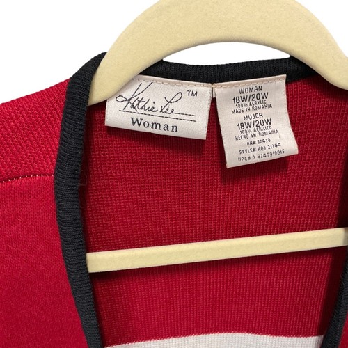 Kathie Lee Woman’s Color Block Open Acrylic Sweater Size 18w/20W Style K03-21344 - Picture 3 of 9