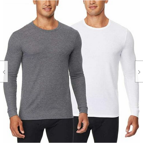 32 GRAD Herren Wärme Langarm Rundhalsausschnitt T-Shirt, Größe S Farbe weiß/anthrazit - Bild 1 von 3