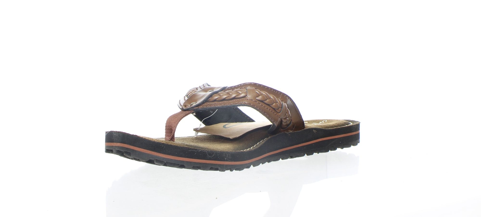 Clarks Womens Fenner Nerice Honey Synthetic Flip Flops Size 8 (1228559