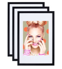 3er 5er Set Holz Bilderrahmen Lifestyle Plexi Foto Rahmen Collage Wanddeko Poste