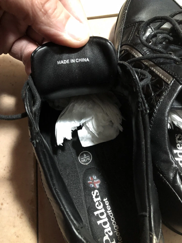 Padders ATOM Women's Sz 3.5/ 36.5 E Leather Lace Up Black Leather Shoes - Image 3 of 4