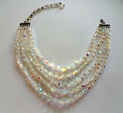 Collar de Colección Cristal Aurora Boreal 5 Hebras Cristal Brillante Loco Brillo - Imagen 9 de 9