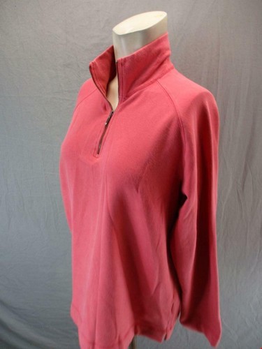 Eddie Bauer Size L Womens Pink Long Sleeve 1/4 Zip Cotton Sweatshirt Top 6G281 - Picture 3 of 6
