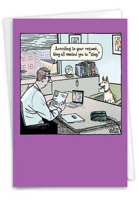 Dog Co-Worker: Humorous New Job Card with Envelope