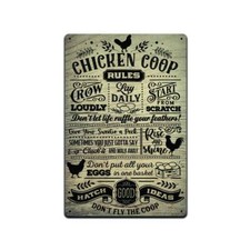 Chicken Coop 12 X 8 Inch Metal Sign Barn Western Farmhouse D cor Country Home