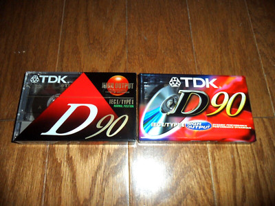 TDK D90 Blank Audio Cassette Tape Lot of 2 High Output IECI-Type 1
