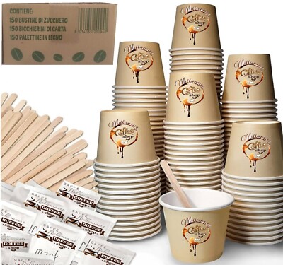 900 Kaffeezubehör Einzeldosis 300 Gläser, 300 Paletten, 300 Zuckertüten