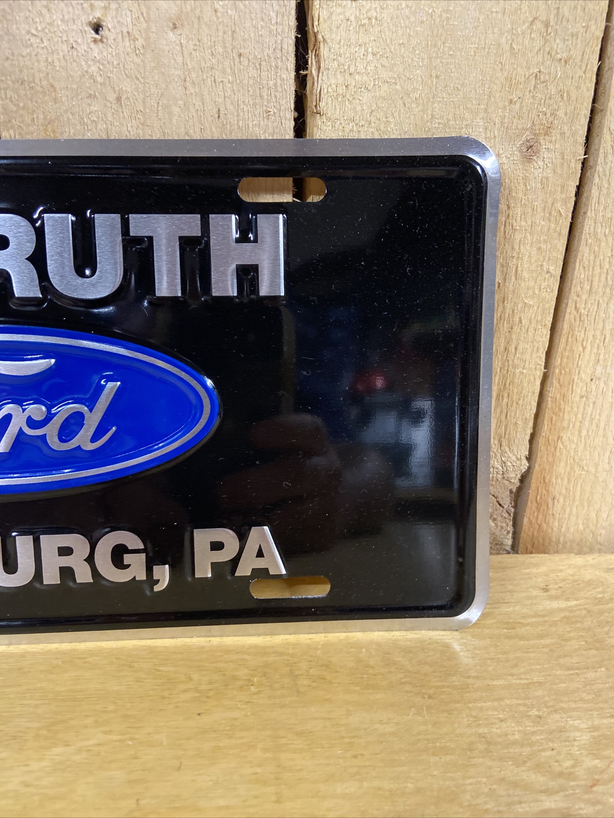 Bob Ruth Dillsburg PA Ford Dealership Embossed Metal Dealer License