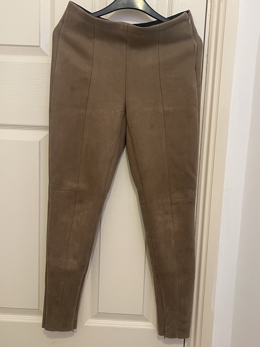 Zara khaki Suede Trousers Size 10 UK