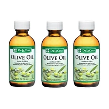 De La Cruz® Pure Olive Oil, Non-GMO, Bottled in USA 2 FL OZ.  (3 BOTTLES)