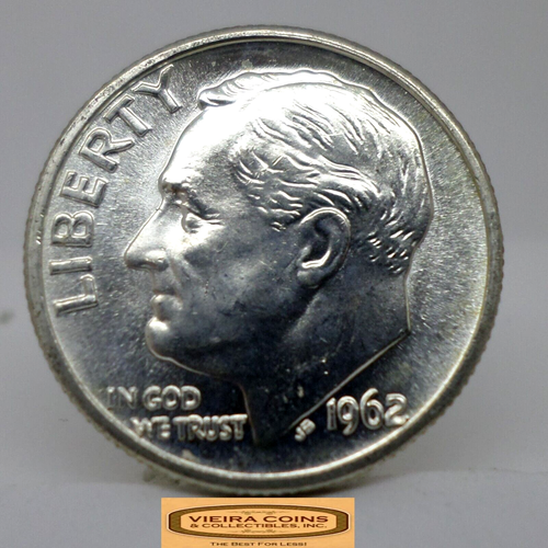 1962 Roosevelt Silver Dime, Brilliant Uncirculated - #C37381NQ