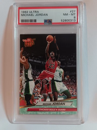 MICHAEL JORDAN CHICAGO BULLS 1992 FLEER ULTRA NBA BASKETBALL #27 PSA 8 🔥