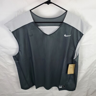 Nike Jersey Mens L Gray Lacrosse Reversible Training Tank Shirt BQ3129-061 New