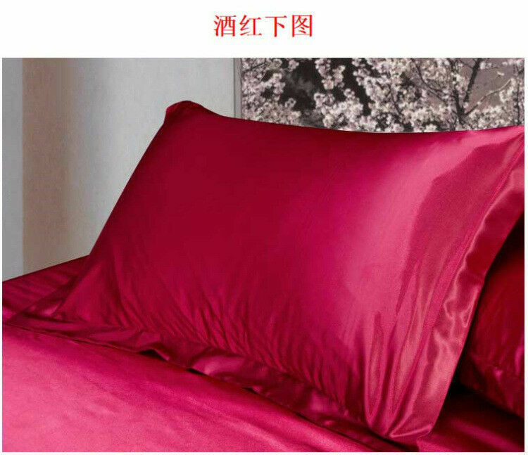 1Pair Comfy Soft Silk Blissy Satin Pillow Cases Cushion Cover Queen