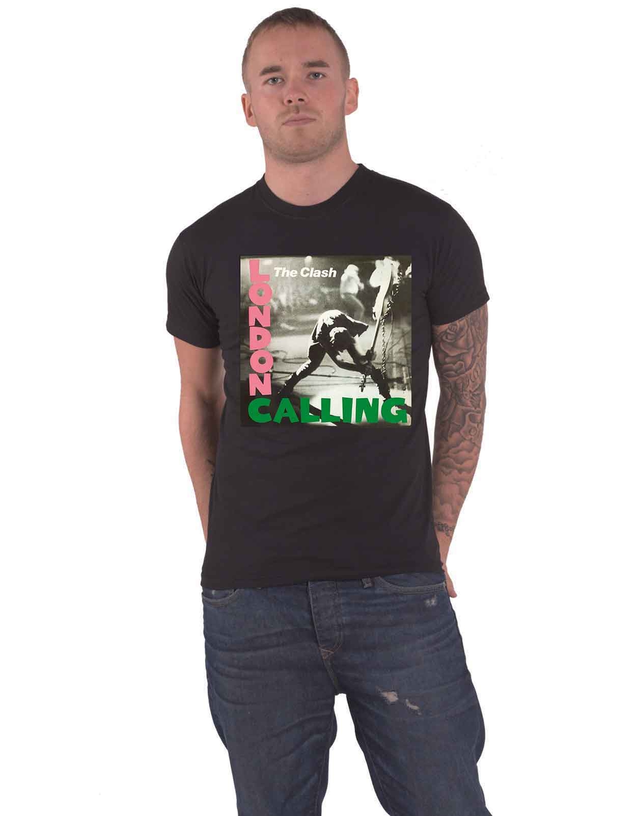 The Clash T Shirt London Calling Band Logo new Official Mens Black