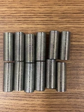 NEW METAL Solid PARTS LOT, USA MADE, 12 Threaded Nipples 1 inch