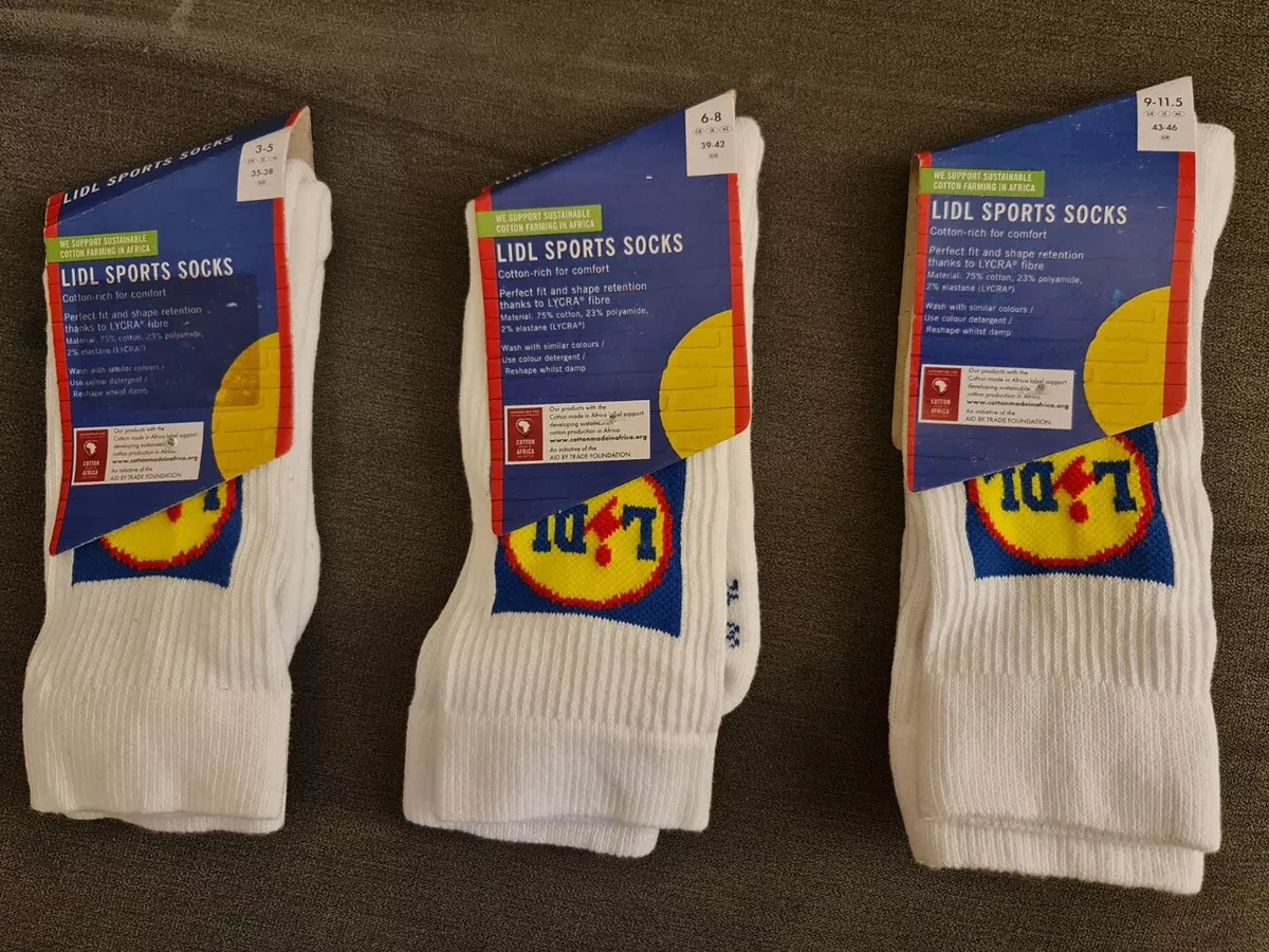 3 x Lidl Sports Unisex Sports Socks. All Sizes For Family Pack. Size 3 To 11.5