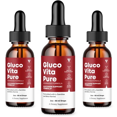 (3 Pack) Gluco Vita Pure Drops, GlucoVita Advanced Support Drop (6oz)