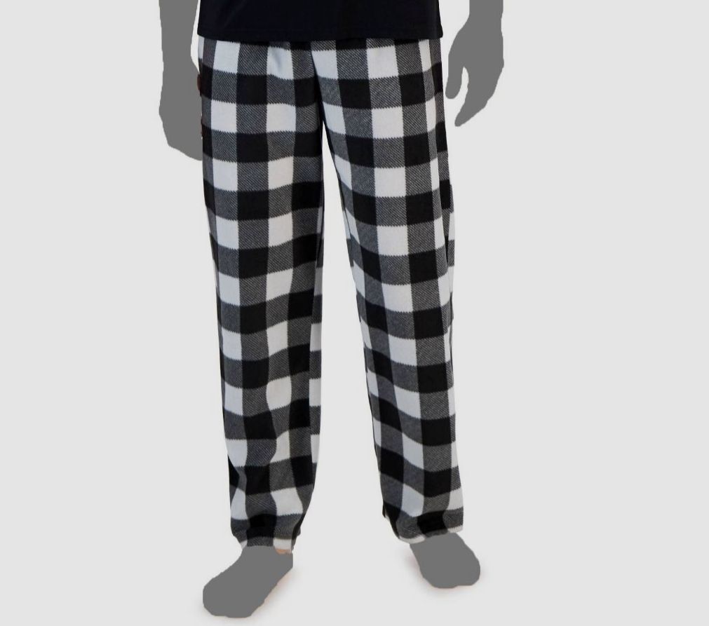 $30 Club Room Men's Black Fleece Buffalo Plaid Pajama Pants