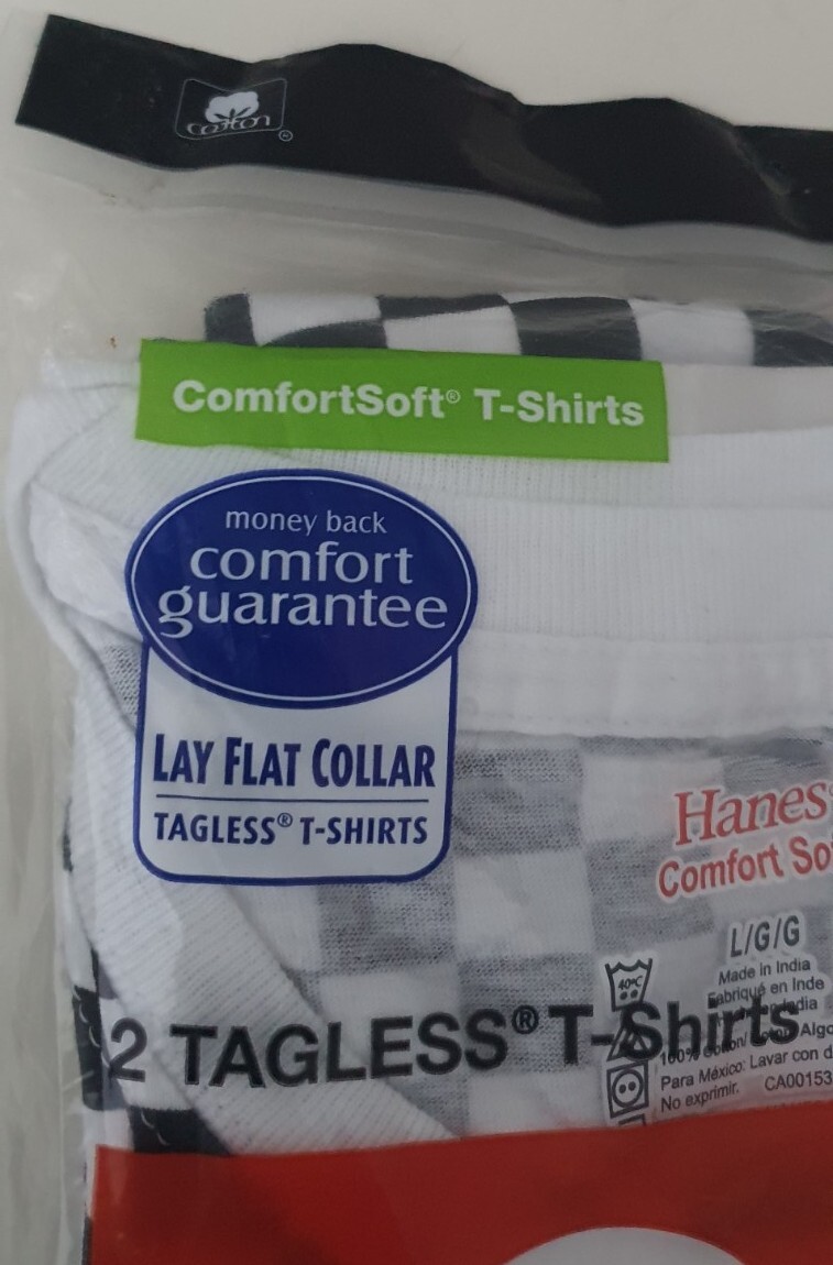 SS18 Supreme Hanes Checker Tagless T-Shirts (2 Paquet) Taille L Neuf non Ouvert thumbnail 6