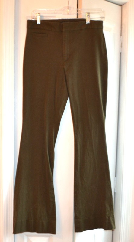 Banana Republic Green  Ladies 6 High Rise Boot Cut Cotton Blend Pant #615296