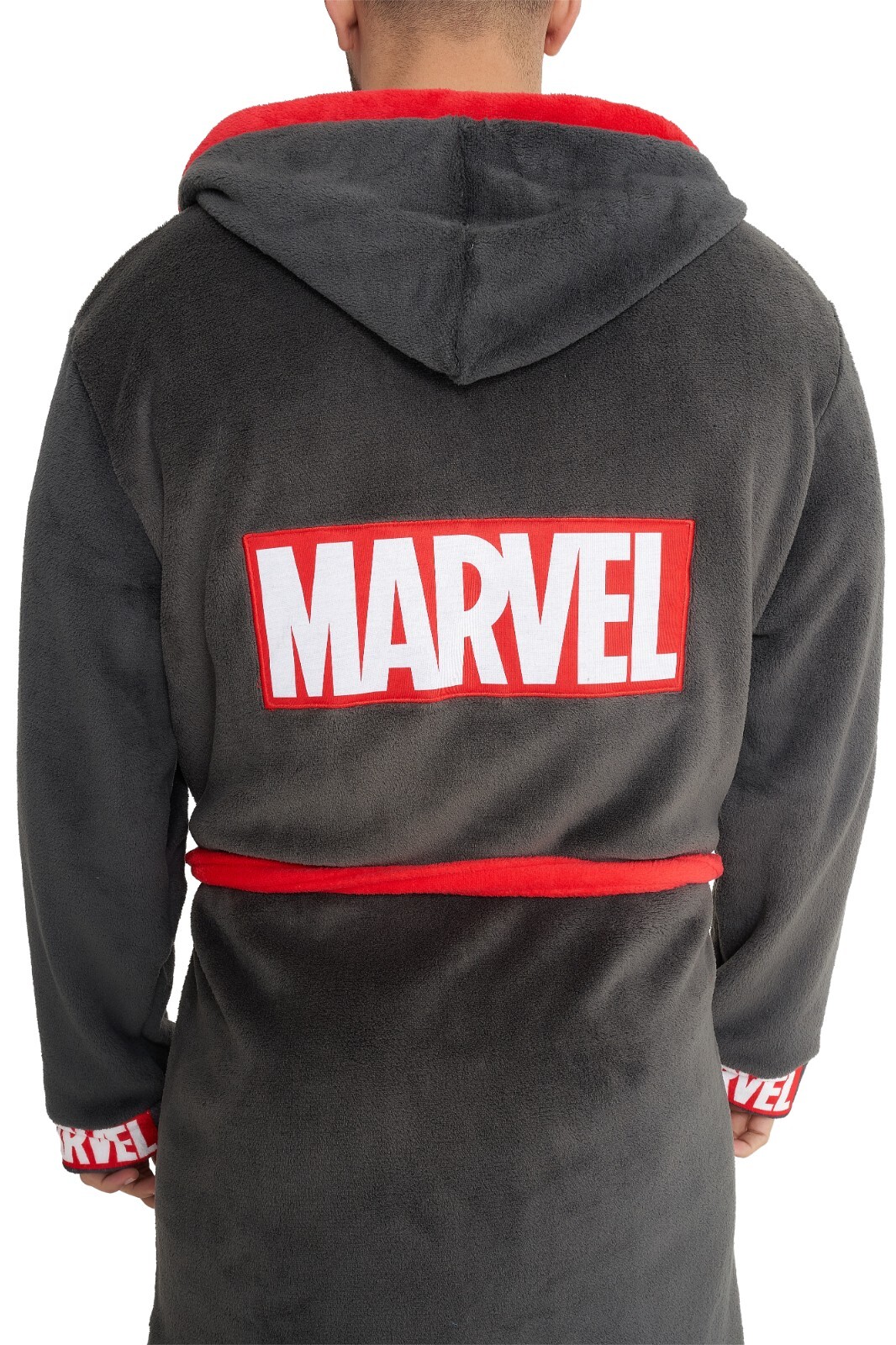 OFFICIAL MARVEL Mens Hooded Bath Robe Soft Fleece Dressing Gown eBay