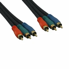 KNTK 6' Premium 3-RCA Component Video Cable RGB Gold-Plated for DVD VCR TV PC