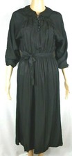 Gesele De Lechaa Paris Dress with Belt Women's Size Small  Vtg 3/4 Sleeve Black 