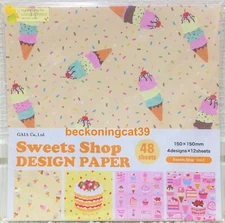 LAST GAIA Sweets Shop Design Paper 48 Origami Strawberry Cake Parfait MADE JAPAN