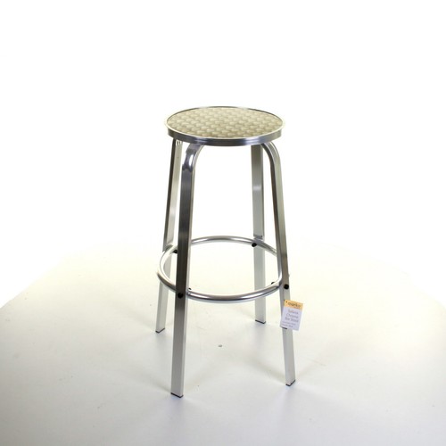 Bar Stool Furniture Bistro High Chair Chrome Lightweight Aluminium Cafe Seat - Picture 2 of 9