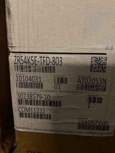 Copeland ZR54K5E-TFD-803 Refrigeration Compressor (NEW)