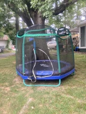 Clevr 7 Ft. Trampoline Bounce Jump Safety Enclosure Net W/ Spring Pad - Black