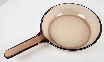 Vision Ware Amber Frying Pan Waffle Bottom Vintage 7''  Corning Pyrex