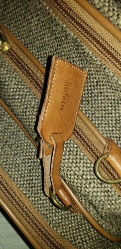 Vintage Hartmann Brown Tweed Leather Carry On Tote Bag Weekender 22” - Picture 5 of 19
