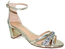 Jewel by Badgley Mischka Women's Giona II Sandals Gold Metallic Size 6.5 M