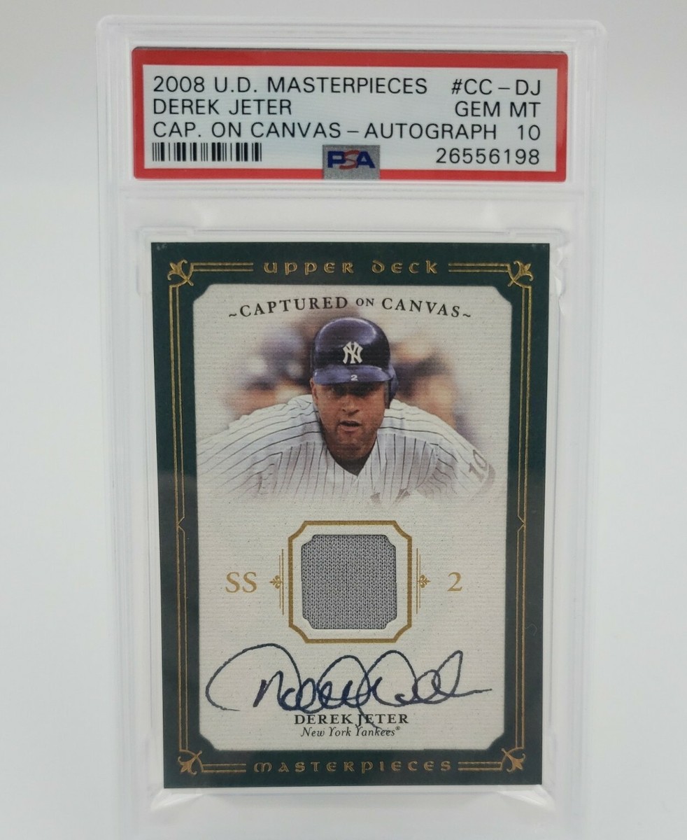 2008 UD Masterpieces Derek Jeter Jersey Card Autographed PSA 10 