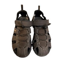 Teva Forebay Fisherman Hiking Walking Leather Sandals mens size 9, Brown, EUC