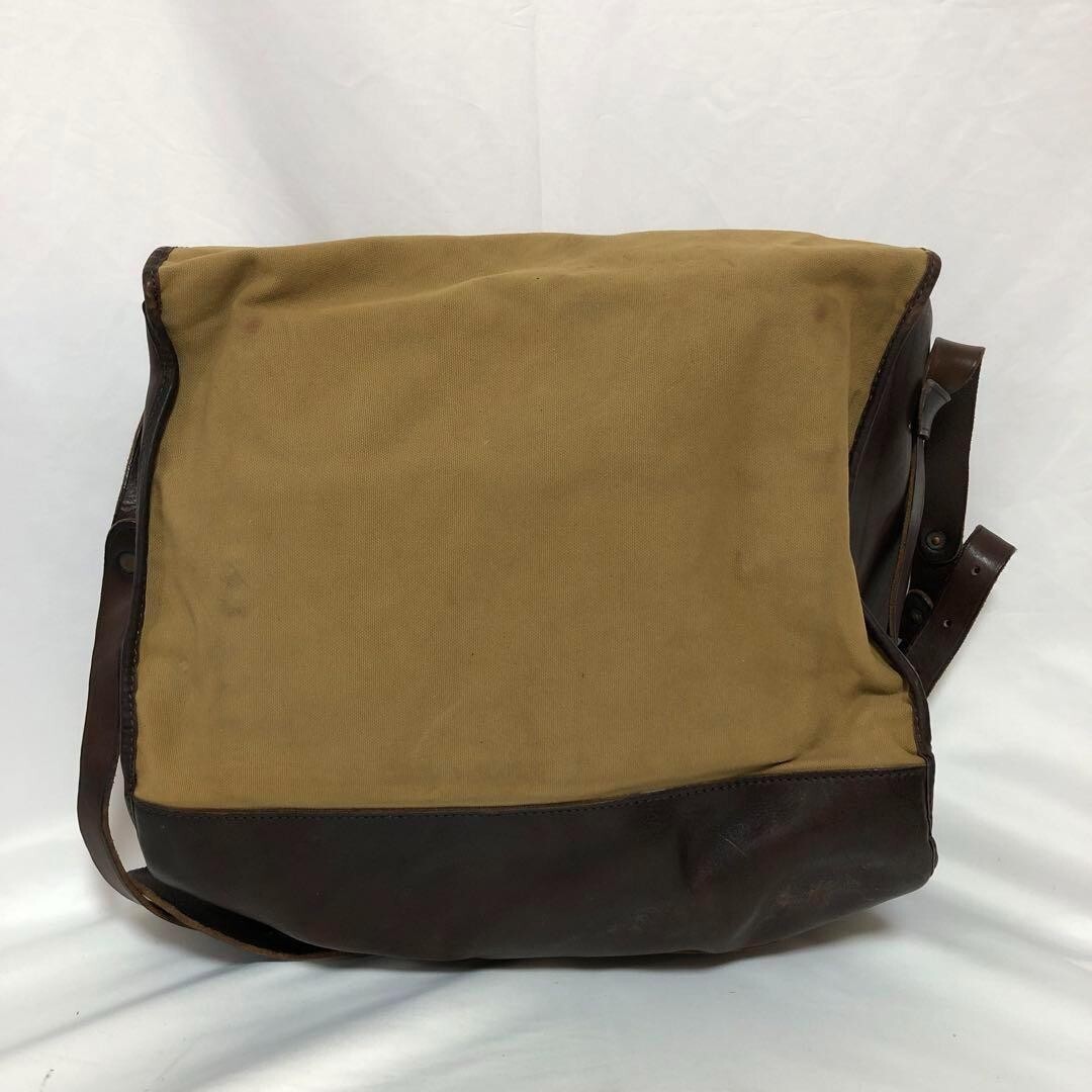 RRL RALPH LAUREN Canvas Leather Messenger Bag Authentic Men Used