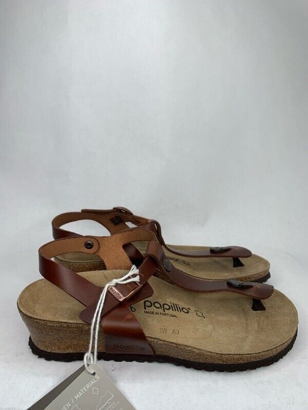NEW Limited Special Price Birkenstock Papillio T-Strap Sandals Lea Buckle Brown Wedges overseas