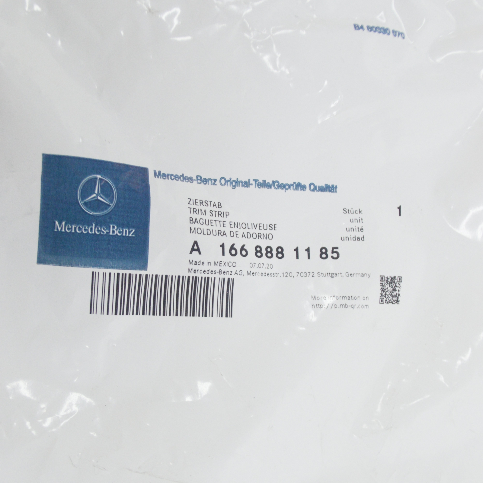 MB M-CLASS W166 Front Bumper Left Upper Molding A1668881185 New 