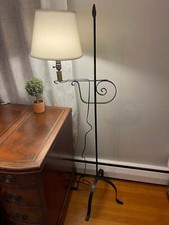 Wrought Iron Scroll Floor Lamp with Faux Stone Base — listing 4