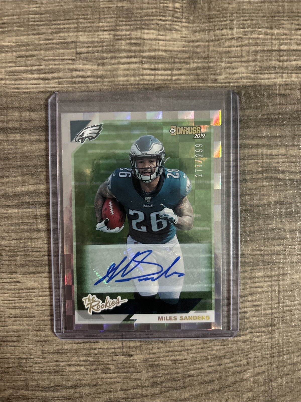 Miles Sanders 2019 Donruss The Rookies Auto RC #TR-22 #/299 Carolina Panthers RB