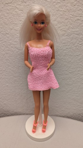 Muñeca Barbie Mattel con Vestido y Zapatos Vintage Años 80 Cara Superestrella