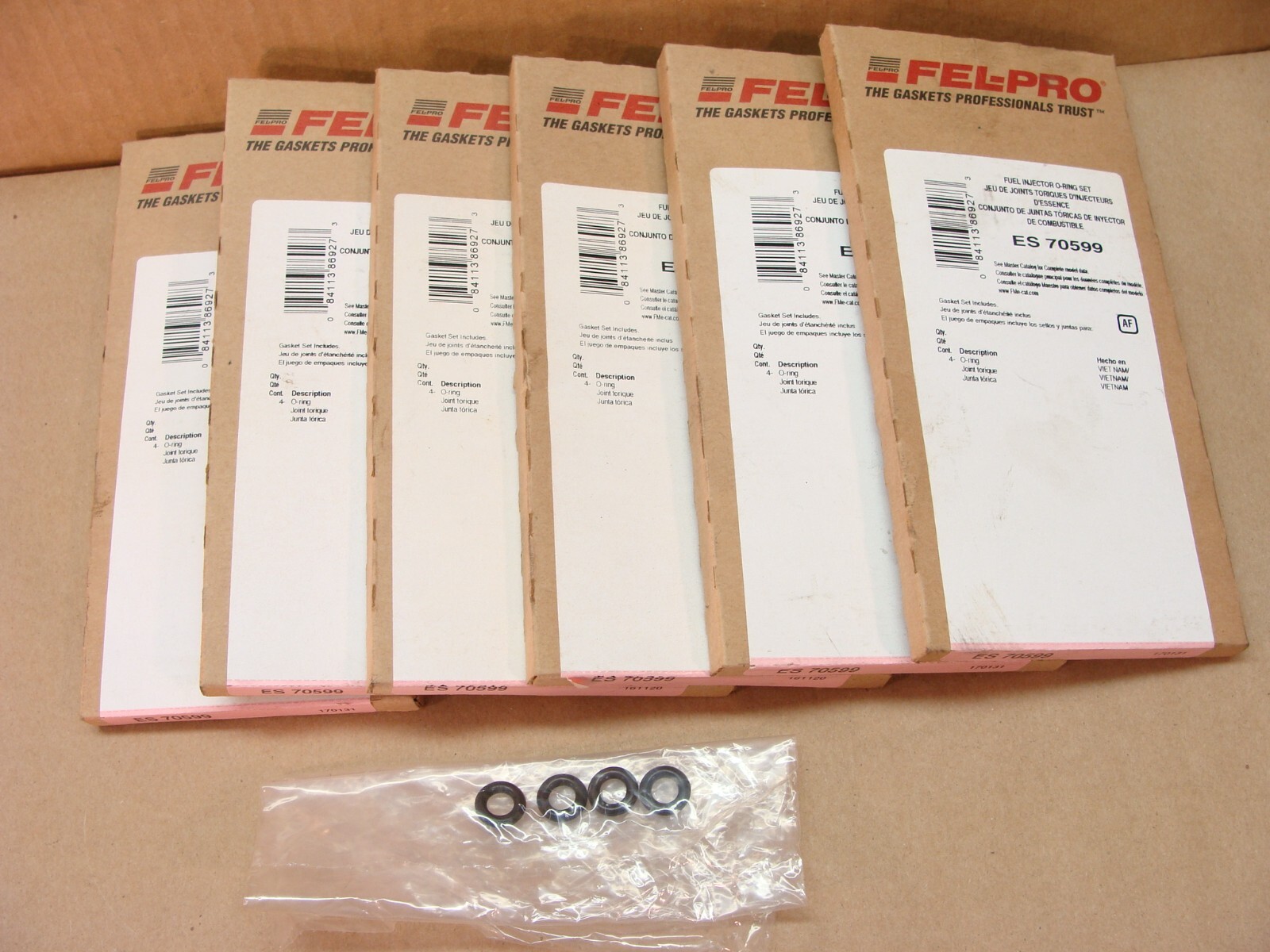 NEW lot of 6 boxes FELPRO ES 70599 fuel injector O ring set (4 in each