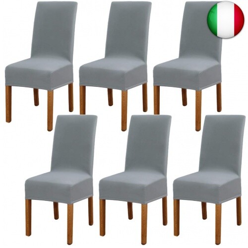 6 Pezzi Coprisedie Elastico con Schienale, Lavabile Estraibile Moderno, Facile