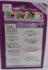 See-D's Stamp Set SALUTATIONS HELLO THANKS MISS YOU ETC. Unused 8 Rubber Stamps