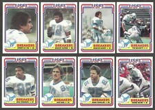 1984 Topps USFL New Orleans Breakers 8 Card Team Set Dan Ross Marcus Dupree RC