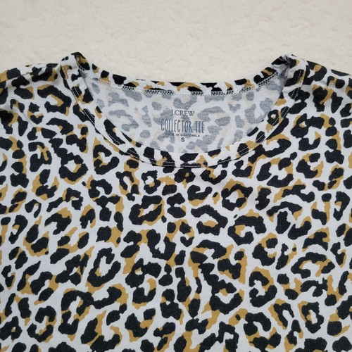 J CREW Women's Short Sleeve Animal Print Crewneck Collector Tee Shirt Size S - Picture 4 of 11