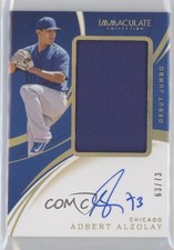 2020 Immaculate Debut Jumbo Relics Holo Gold 63/73 Adbert Alzolay Auto 04tz