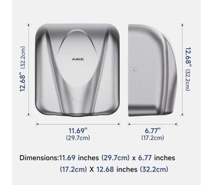 AIKE Elephant Power Commercial Hand Dryer High Speed Auto Warm Wind, Brushed ...